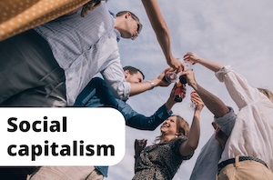 A photo of some apparently rich friends toasting with drinks