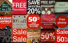 Images of sales signs, to illustrate how buying a trust on a discount can be profitable