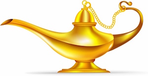 A magic lantern to signify the magical ability some people seem to think trusts have to generate dividends.