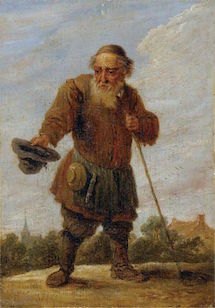 Image of an old man who has lost his money