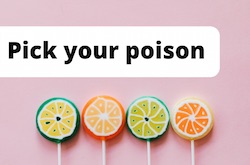 Mortgage rate choice illustrated by various flavours of candy