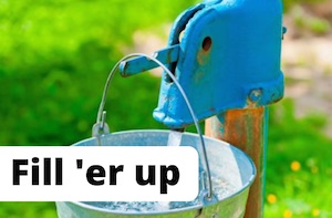 Filling a bucket as a metaphor for how you should fill your ISA if you can