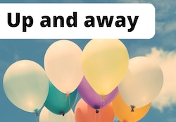Photo of balloons floating into the sky to symbolize high inflation