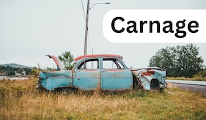 A photo of a wreck to exaggerate the cost of car ownership